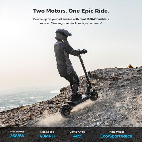 Ausom L2 Max E-Scooter, 2*1000W Motor, 48V 20,8Ah Ausom L2 Max E-Scooter, 2*1000W Motor, 48V 20,8Ah